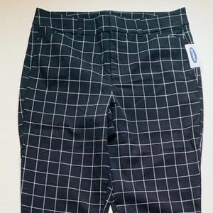 Black and White Windowpane High Rise Pixie Pants